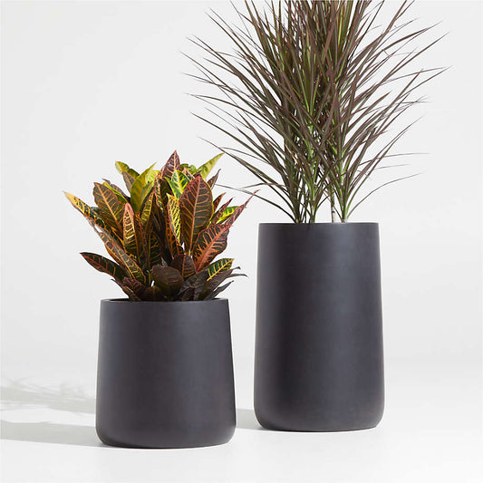 Conjunto 2 Vasos Orgânico Carvão Fosco – Linha Saabira