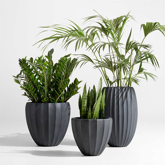 Conjunto 3 Vasos Escultura Contemporânea Preto – Linha Naturalle