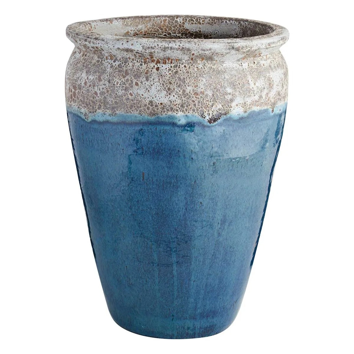 Vaso Urna Cerâmico Arcádia Azul Petróleo