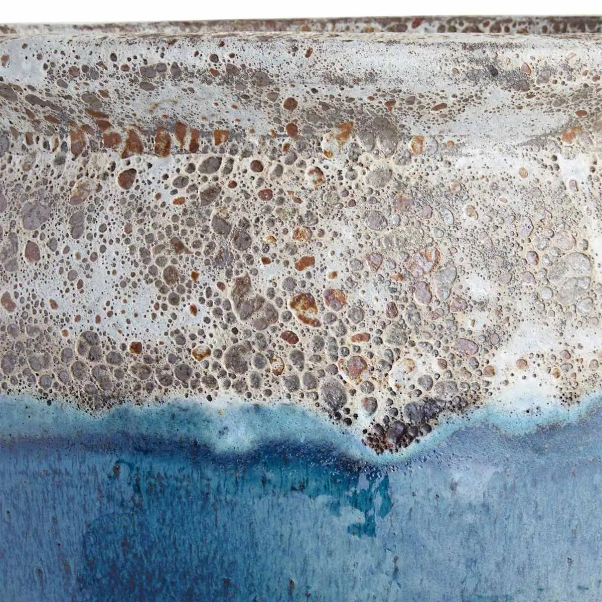 Vaso Urna Cerâmico Arcádia Azul Petróleo